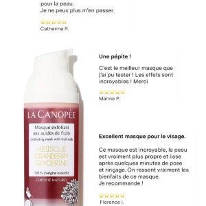 Masque exfoliant aux acides de fruits