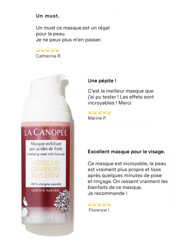 Masque exfoliant aux acides de fruits